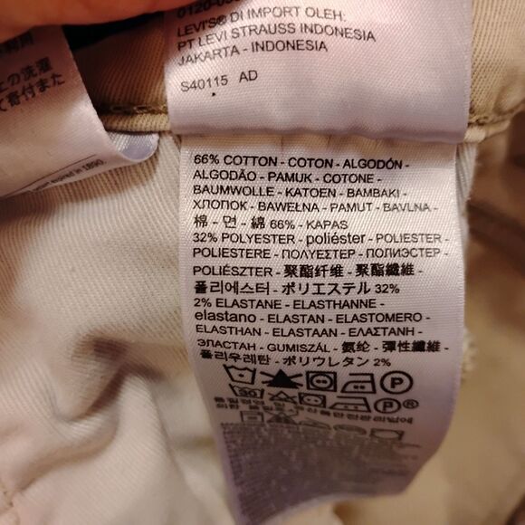 Levi's 513 jeans mens 30x30 beige khaki slim fit straight leg stretch Strauss - Picture 8 of 10